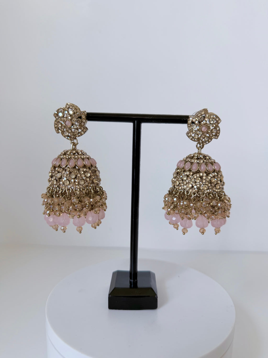 Bollywood Delina Stonework Necklace set with Jhumka and Mangtika