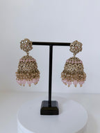 Bollywood Delina Stonework Necklace set with Jhumka and Mangtika