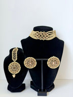 Bollywood Polki Urvi Choker Set with Studs and Mangtika