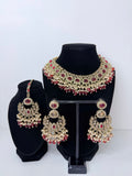Bollywood Polki Azmira Lightweight Necklace set with Earrings and Tikka