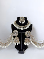 Bollywood Zarmina Necklace set with Sahara Jhumka and Mangtika