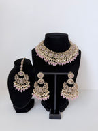 Bollywood Polki Azmira Lightweight Necklace set with Earrings and Tikka
