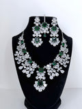 Royal Shahana Emerald American Diamond Set with Earrings and MangTika