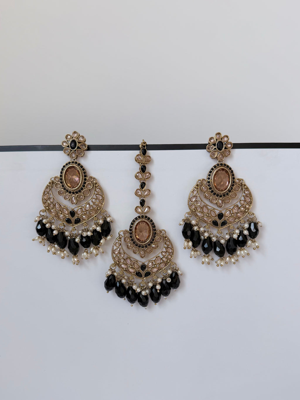 Desi Mohini Pollki Earring and Tikka Set