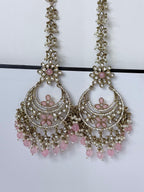 Bollywood Aarika Kundan Chandbali Earrings with Earchain