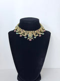 Bollywood Polki Floriya Necklace/Choker Set with Jhumka and Mangtika
