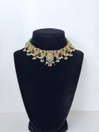 Bollywood Polki Floriya Necklace/Choker Set with Jhumka and Mangtika
