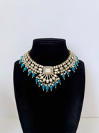 Bollywood Sohni Mirrorwork Necklace set with Earrings and Tikka