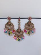 Desi Mohini Pollki Earring and Tikka Set