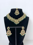 Bollywood Polki Ira Necklace with Earrings and Mangtika