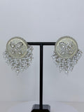 Meenakari Stud Earrings with Pearl & Bead Drops | Traditional Indian Statement Jewelry