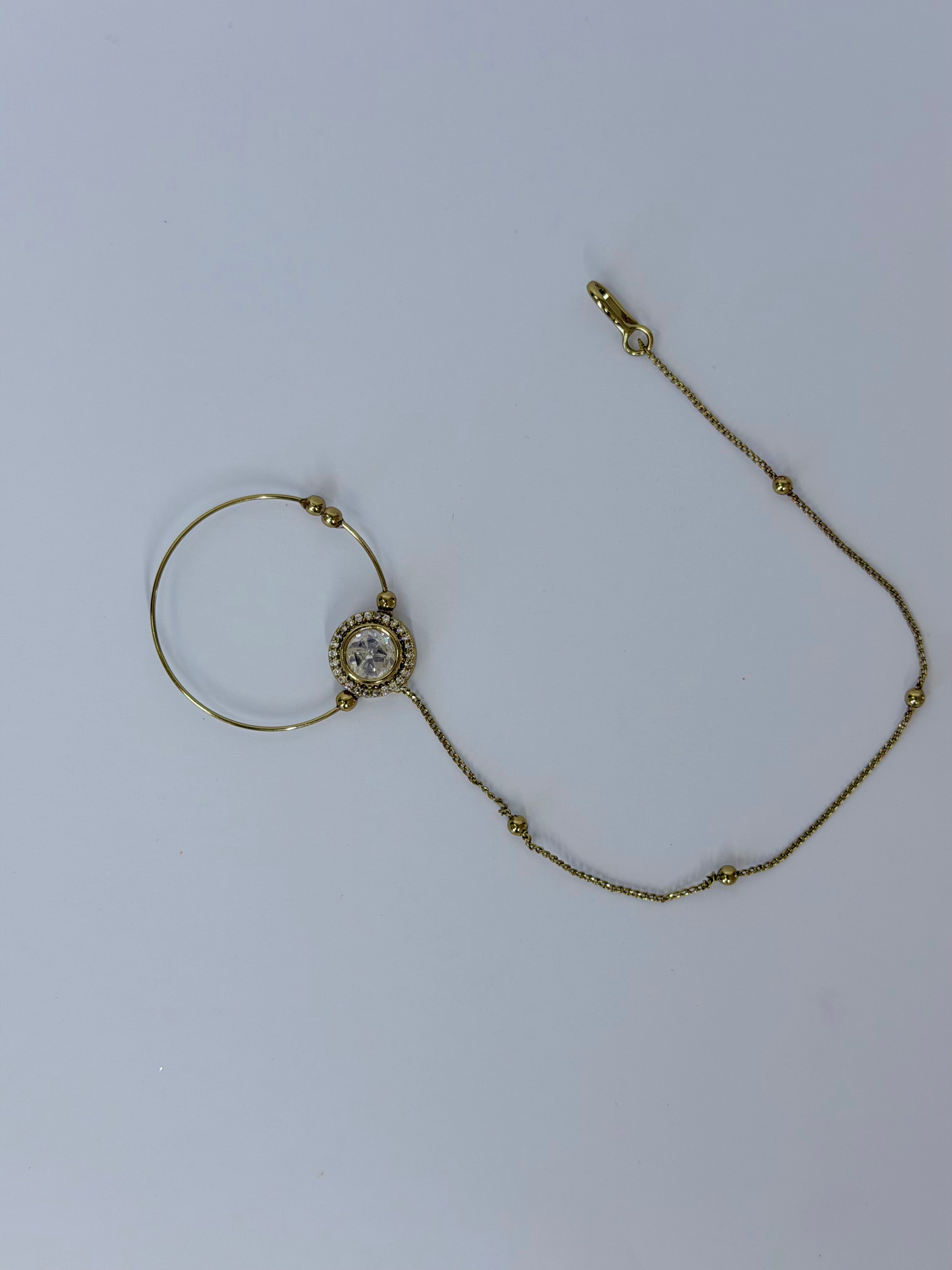 Kundan Nose ring with Chain
