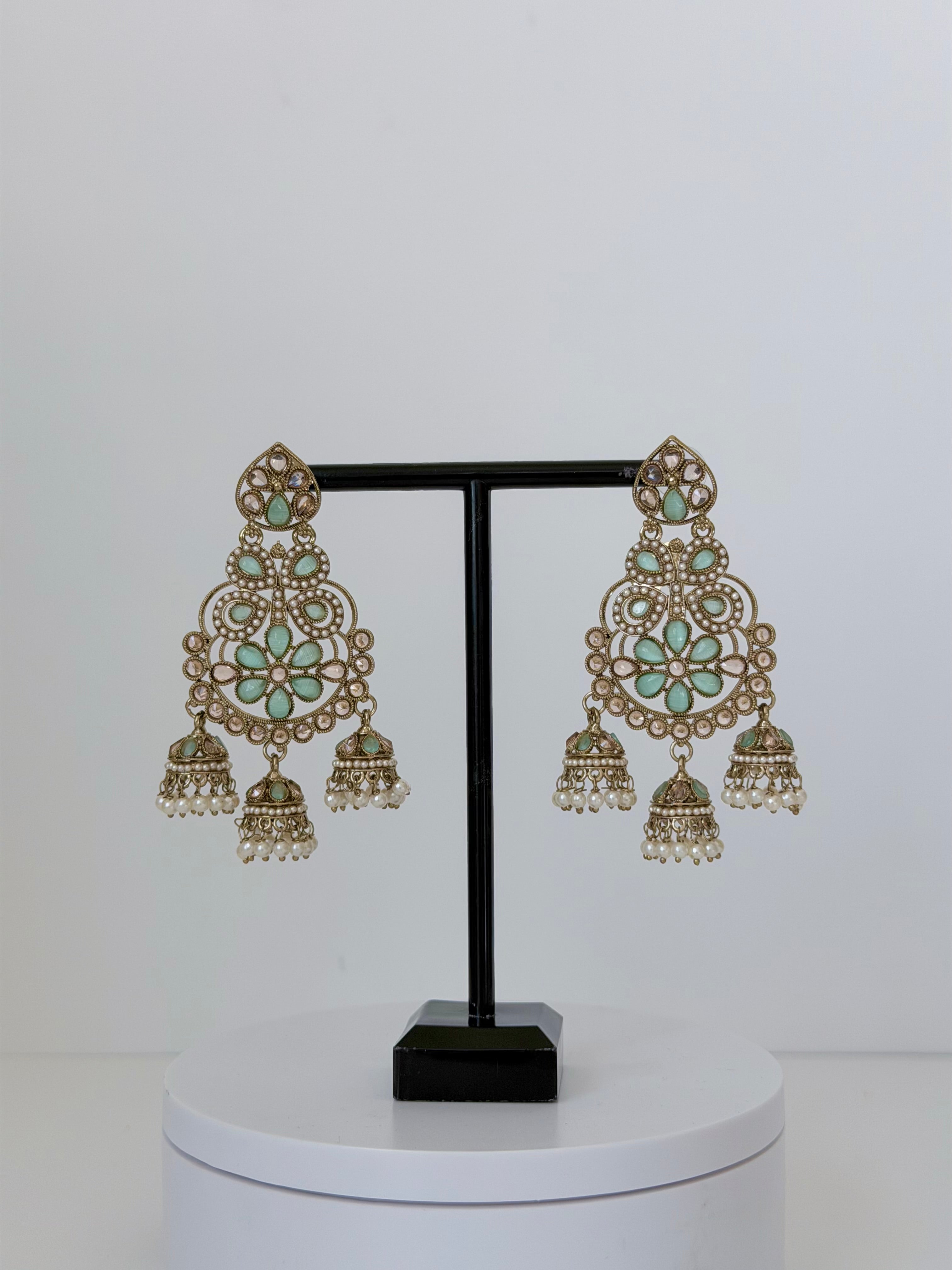 Polki Khwaab Earrings with Jhumka