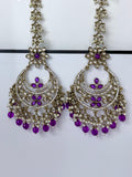 Bollywood Aarika Kundan Chandbali Earrings with Earchain