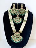 Bollywood Waheeda Polki Mala Set with Earrings and Mangtika