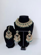 Bollywood Polki Azmira Lightweight Necklace set with Earrings and Tikka