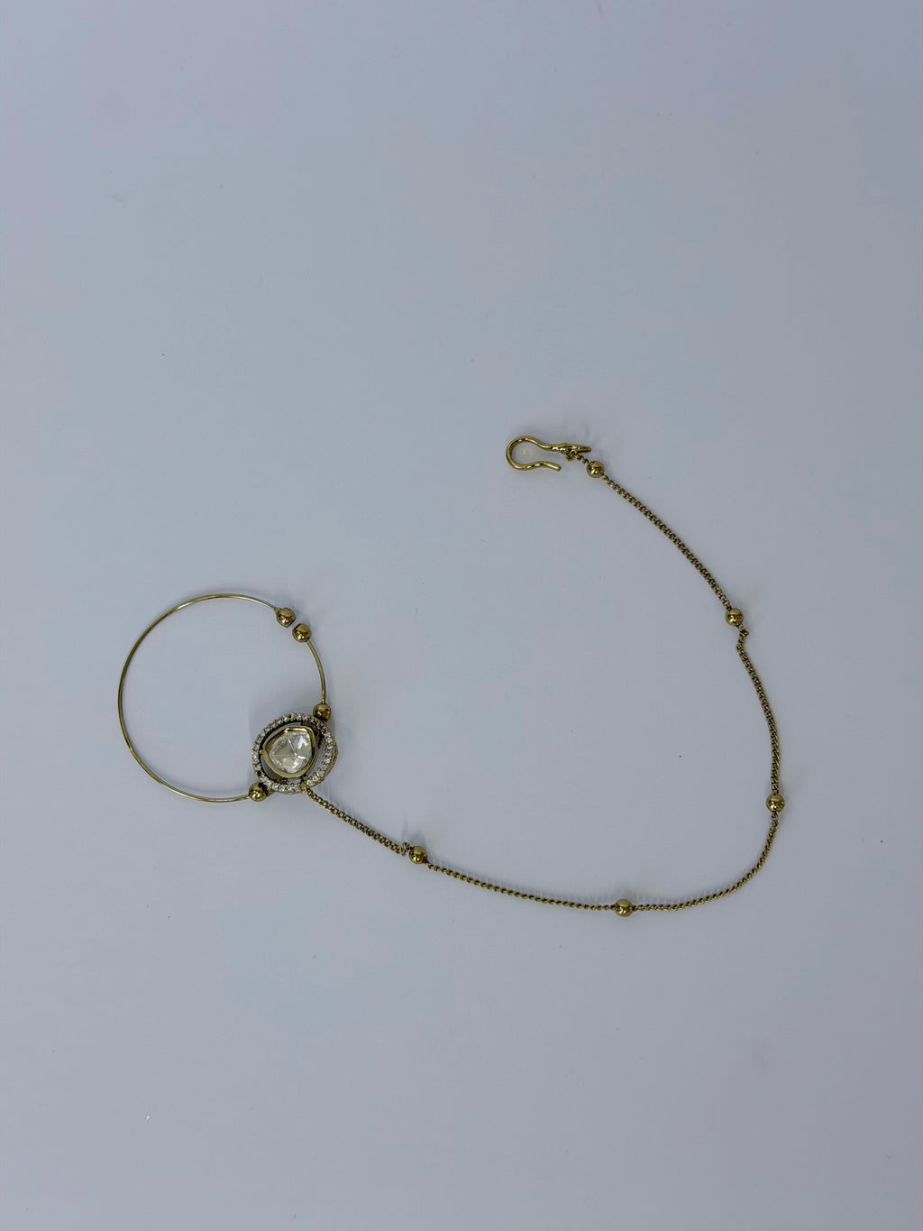 Kundan Nose ring with Chain