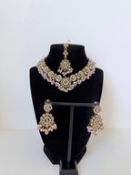 Bollywood Polki Ira Necklace with Earrings and Mangtika