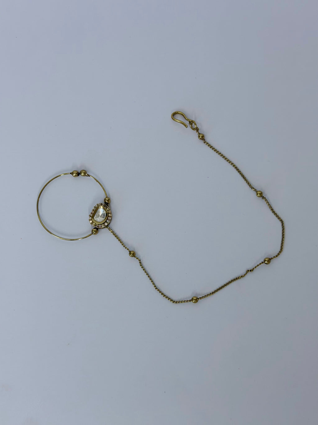 Kundan Nose ring with Chain