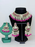 Bollywood Necklace Nazrana  Kundan Necklace Set with Earrings and Mangtika