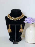 Meenakshi Traditional South Indian Necklace with Jhumka