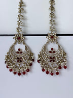 Bollywood Aarika Kundan Chandbali Earrings with Earchain