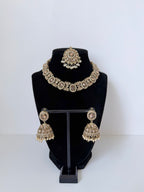 Bollywood Single Line Heer Necklace Set with Jhumka and Tikka