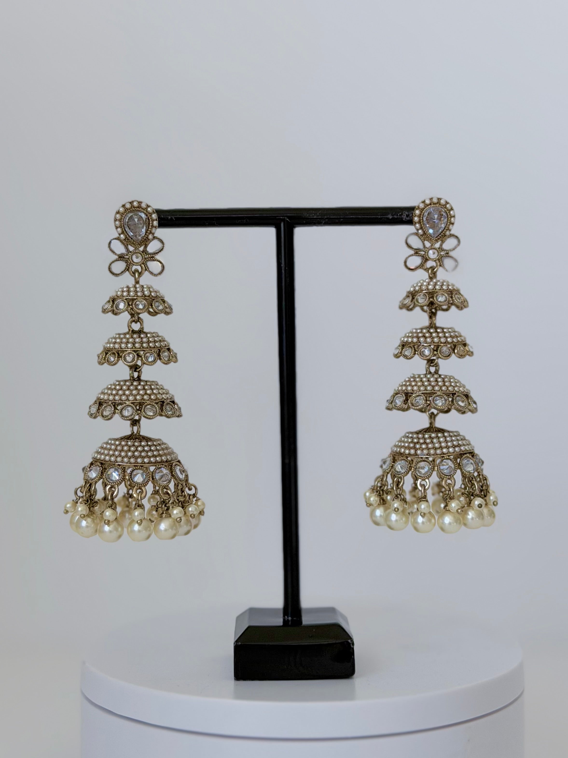 Polki Layered Yashna Jhumka