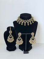 Bollywood Pihu Necklace Set with Earrings and Tikka