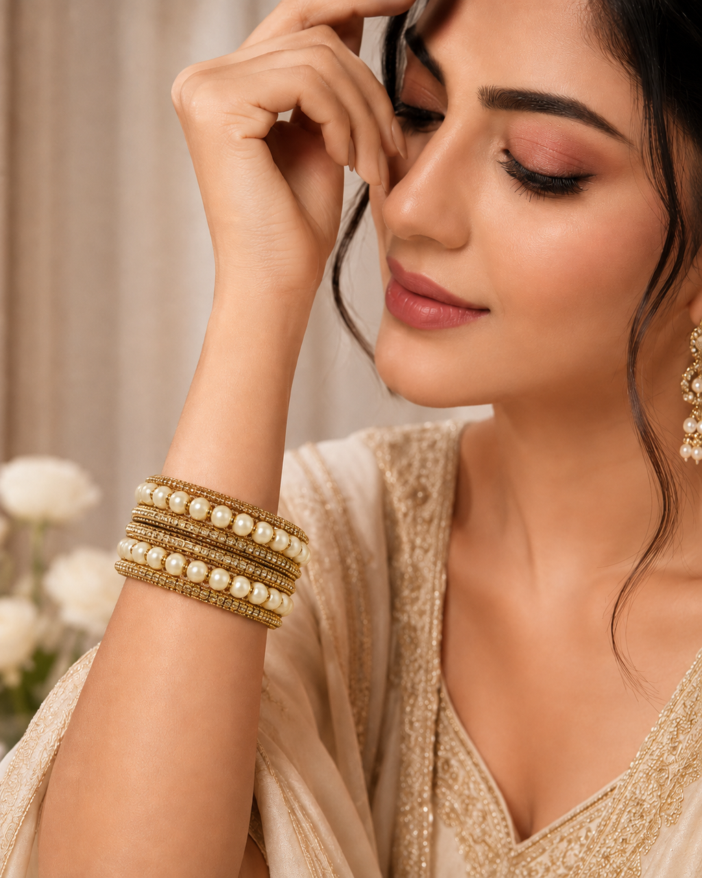 Ivory Pearl Radiance Bangle Set