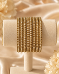 Sunehri Noor Mehendi Polish Champagne Stone Bangle Set - 8 Pieces