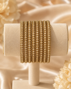 Sunehri Noor Mehendi Polish Champagne Stone Bangle Set - 8 Pieces