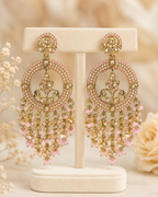 Rangoli Chandbali Stonework Cystal Beaded Earrings