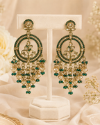 Rangoli Chandbali Stonework Cystal Beaded Earrings