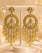 Rangoli Chandbali Stonework Cystal Beaded Earrings