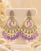 Chaandni Kundan Crescent Pearl Chandbali Earrings
