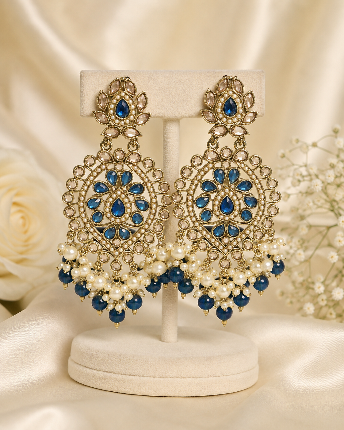 Aaradhya Polki Pearl Statement Earrings
