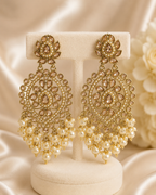 Aaradhya Polki Pearl Statement Earrings