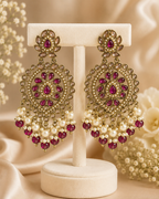 Aaradhya Polki Pearl Statement Earrings