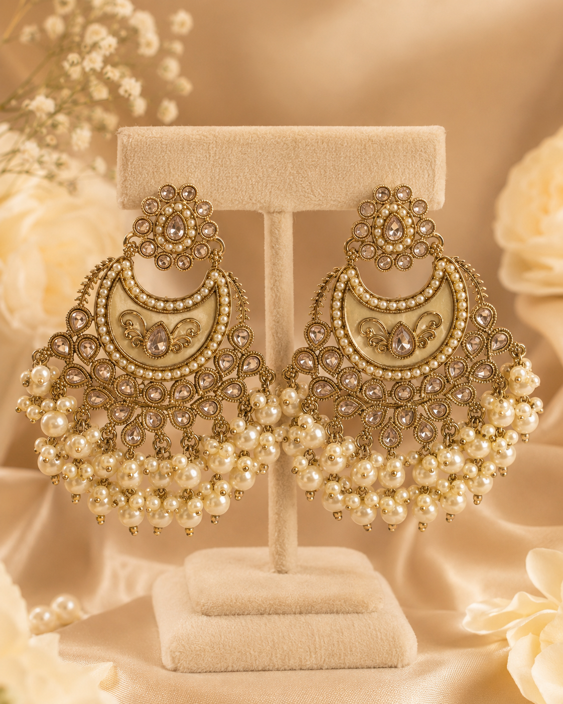 Nayra Chandbali Earrings - Multiple Colors