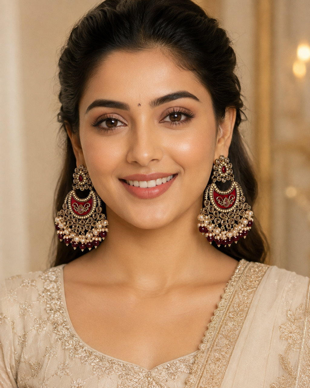 Nayra Chandbali Earrings - Multiple Colors